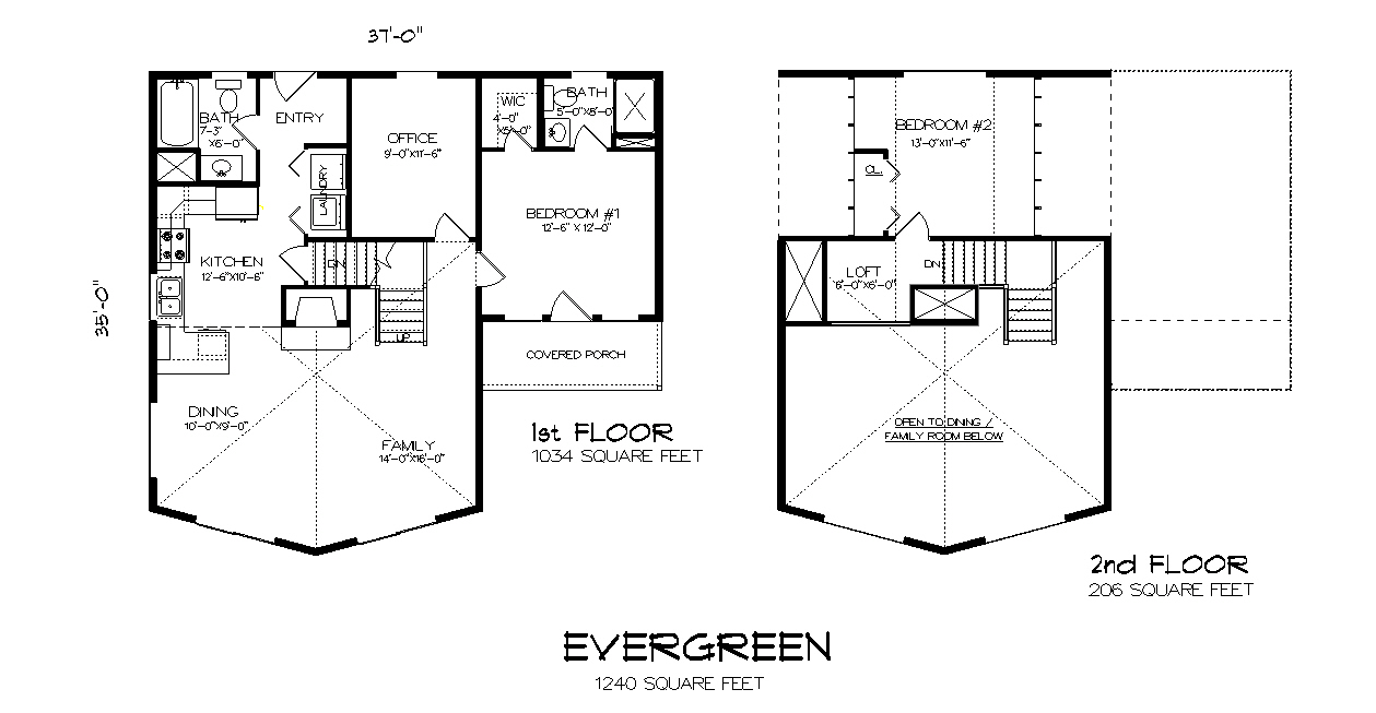 Evergreen 2 Bedroom Chalet Floor Plan